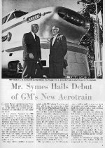 "Debut Of GM's New Aerotrain," Page 1, 1955
